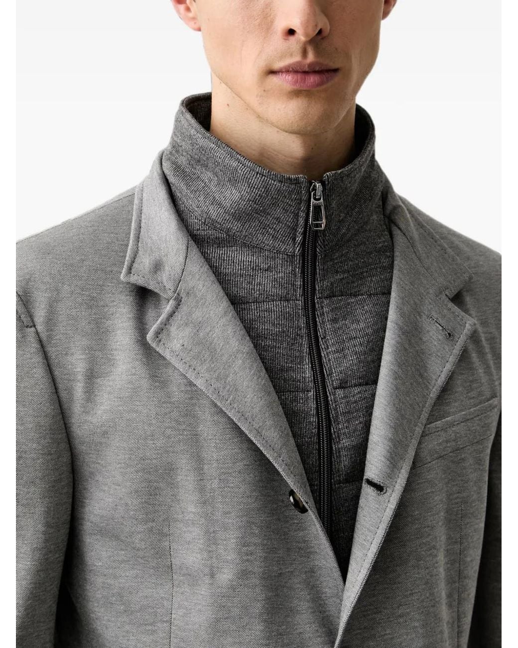 Joop! Gray Layered Single-Breasted Blazer for men