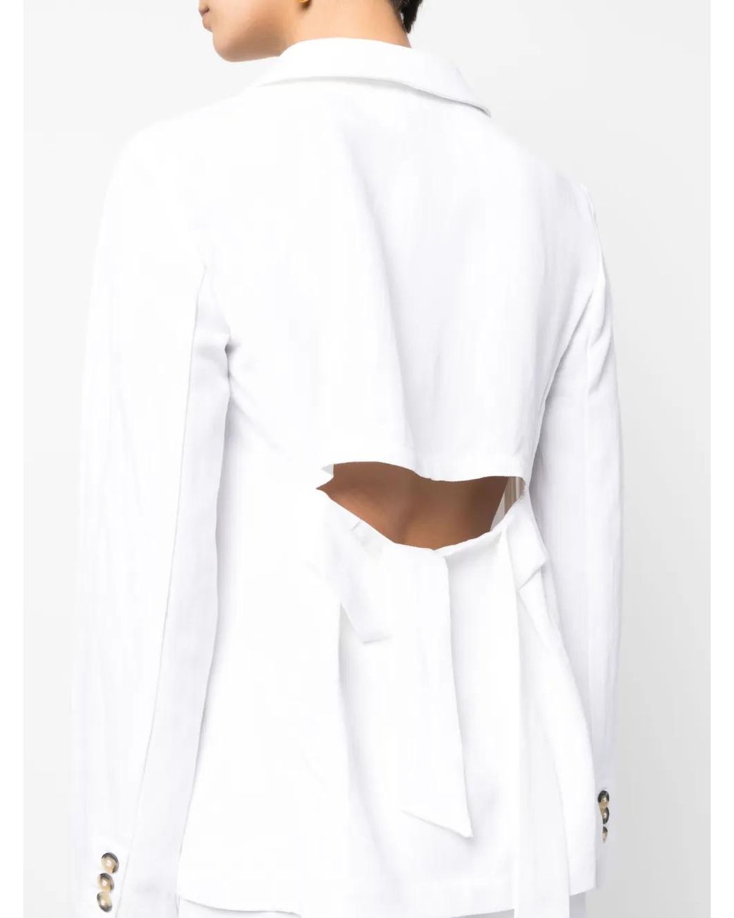 Emporio Armani White Cut-Out Detail Blazer