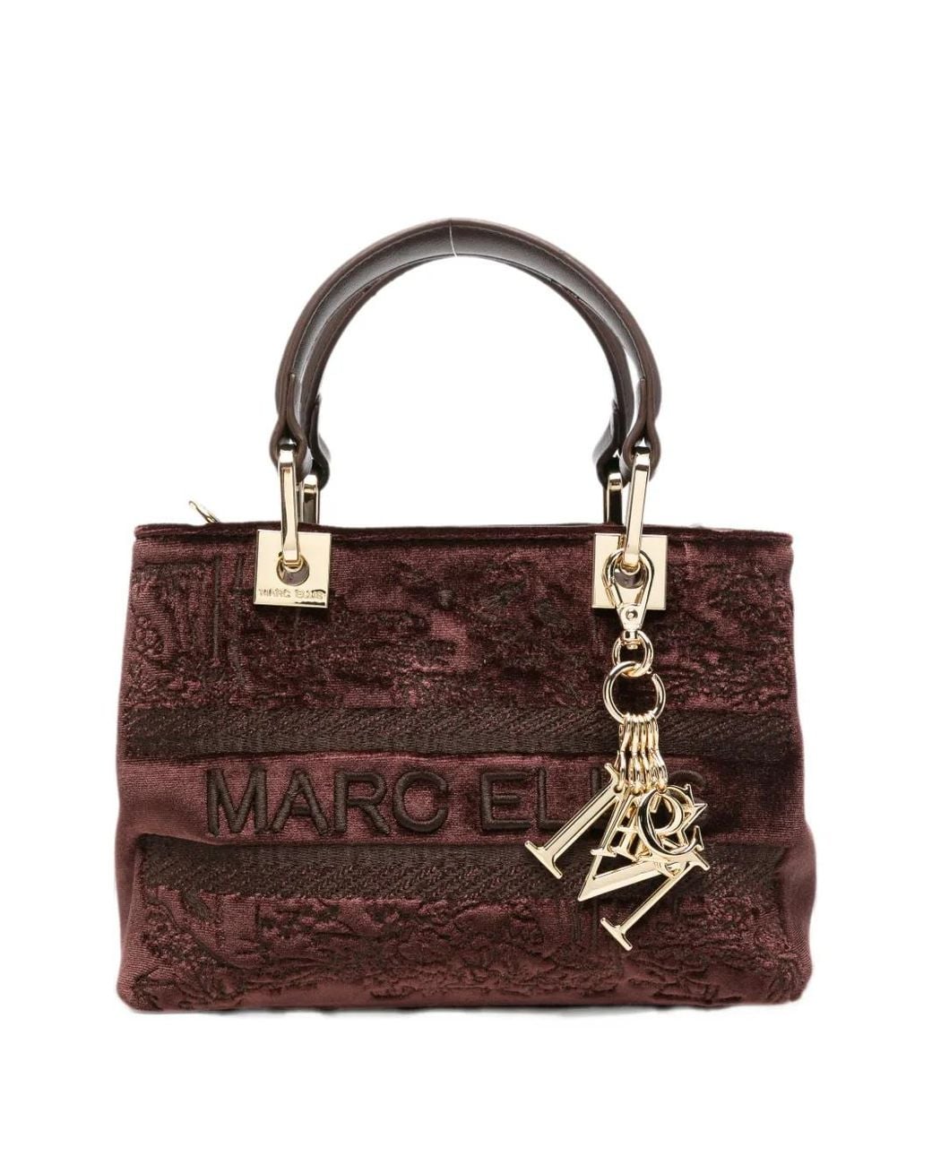 Marc Ellis Brown Wendi S Logo-Embroidered Velvet Tote Bag