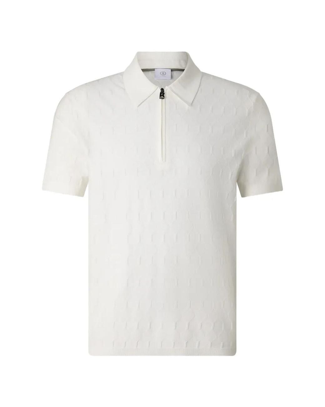 Bogner White Polo Maxim En Maille Alvéolée for men