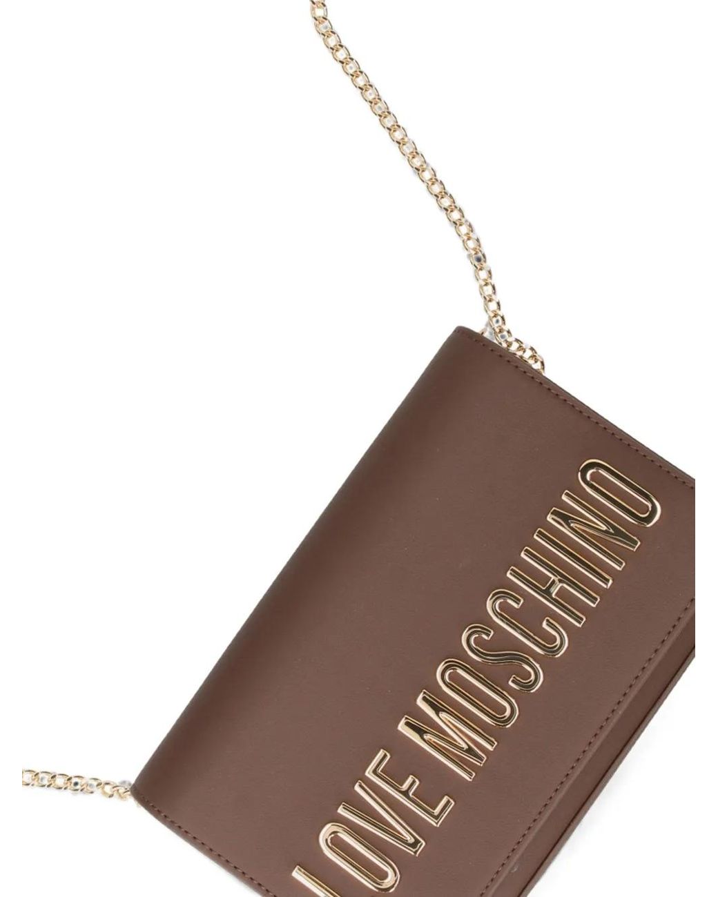 Love Moschino Brown Logo-Embellishment Crossbody Bag