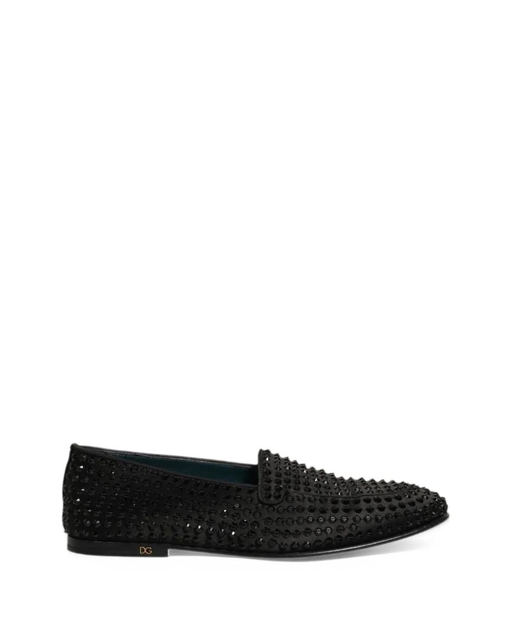 Dolce & Gabbana Black Mocassins À Strass for men