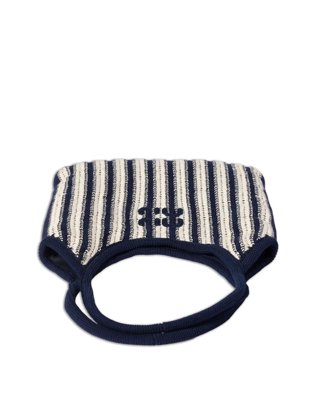 Miu Miu Black Ivy Crocheted Striped Tote Bag