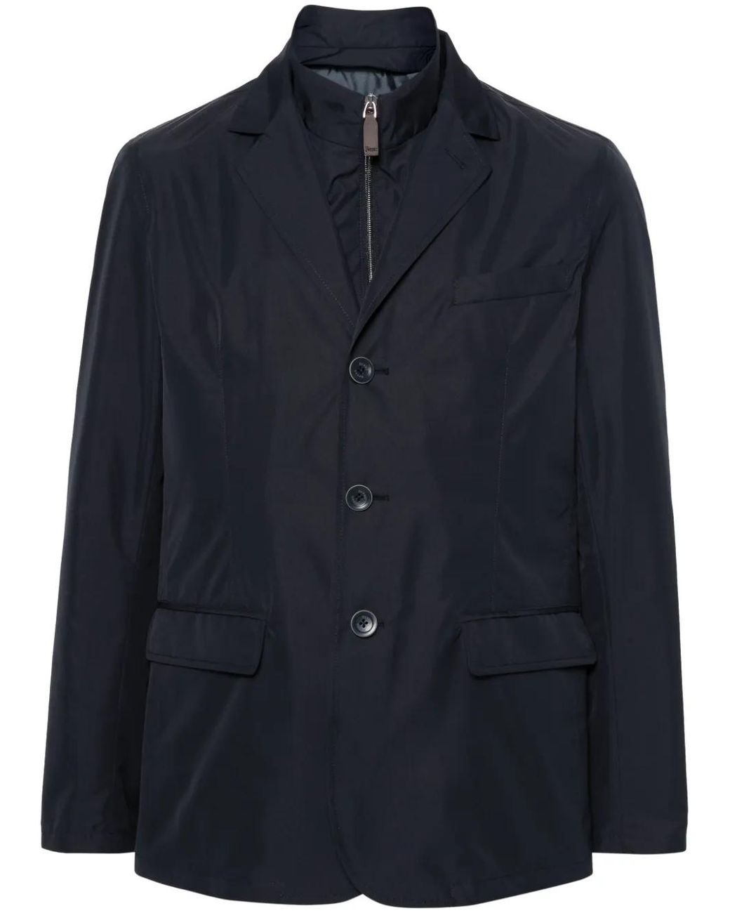 Herno Blue Byron Layered Single-Breasted Blazer for men