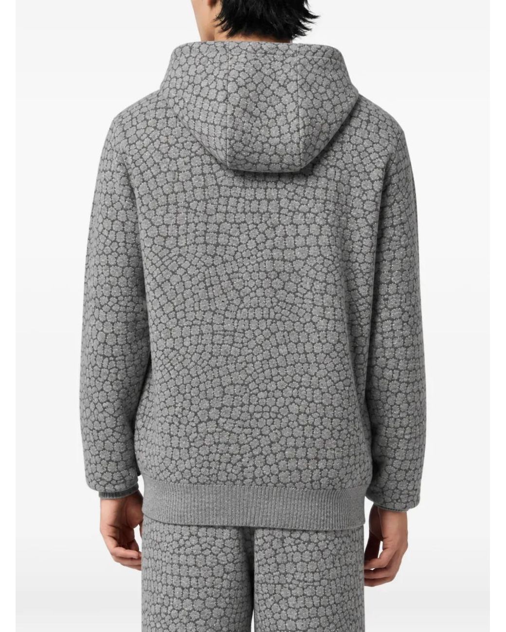Philipp Plein Gray Wool Cashmere Zip Hoodie Cocco for men