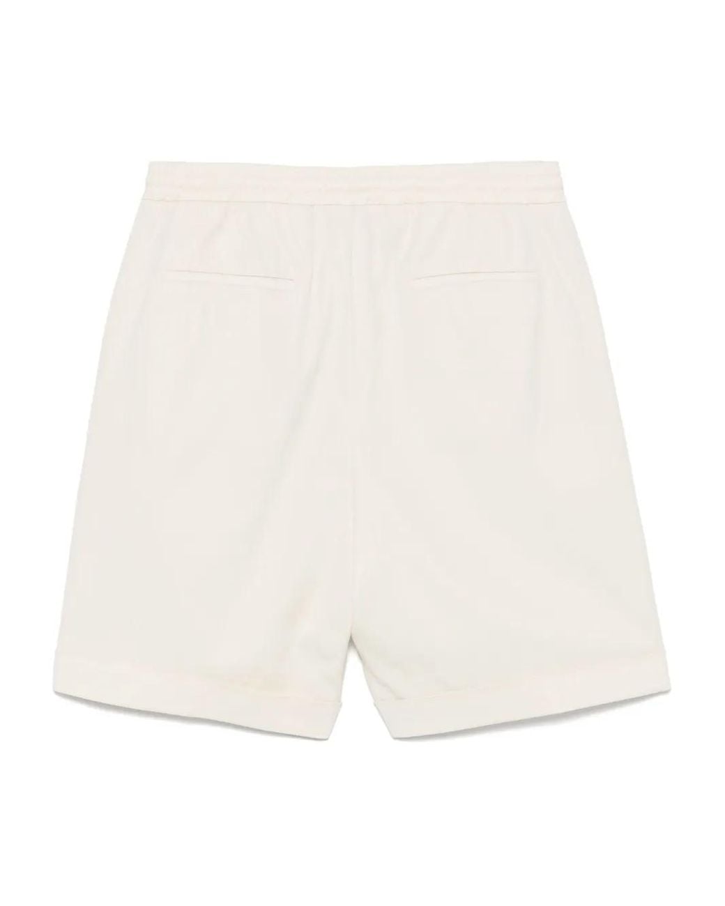 Canali White Twill Shorts for men