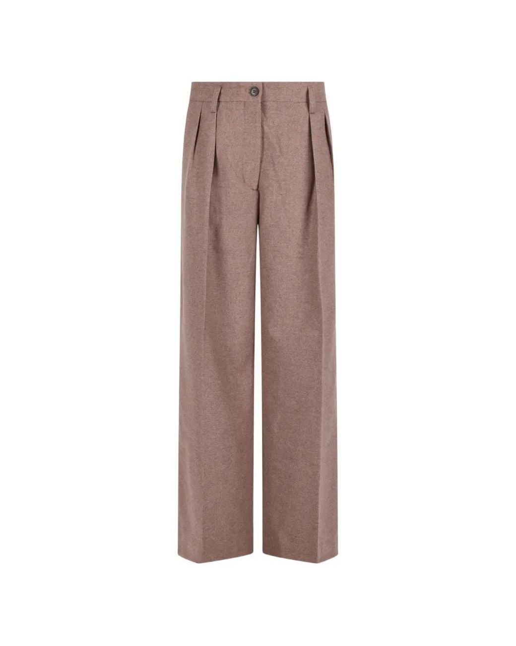 Filippa K Brown Paloma Pleated Wide-Leg Trousers