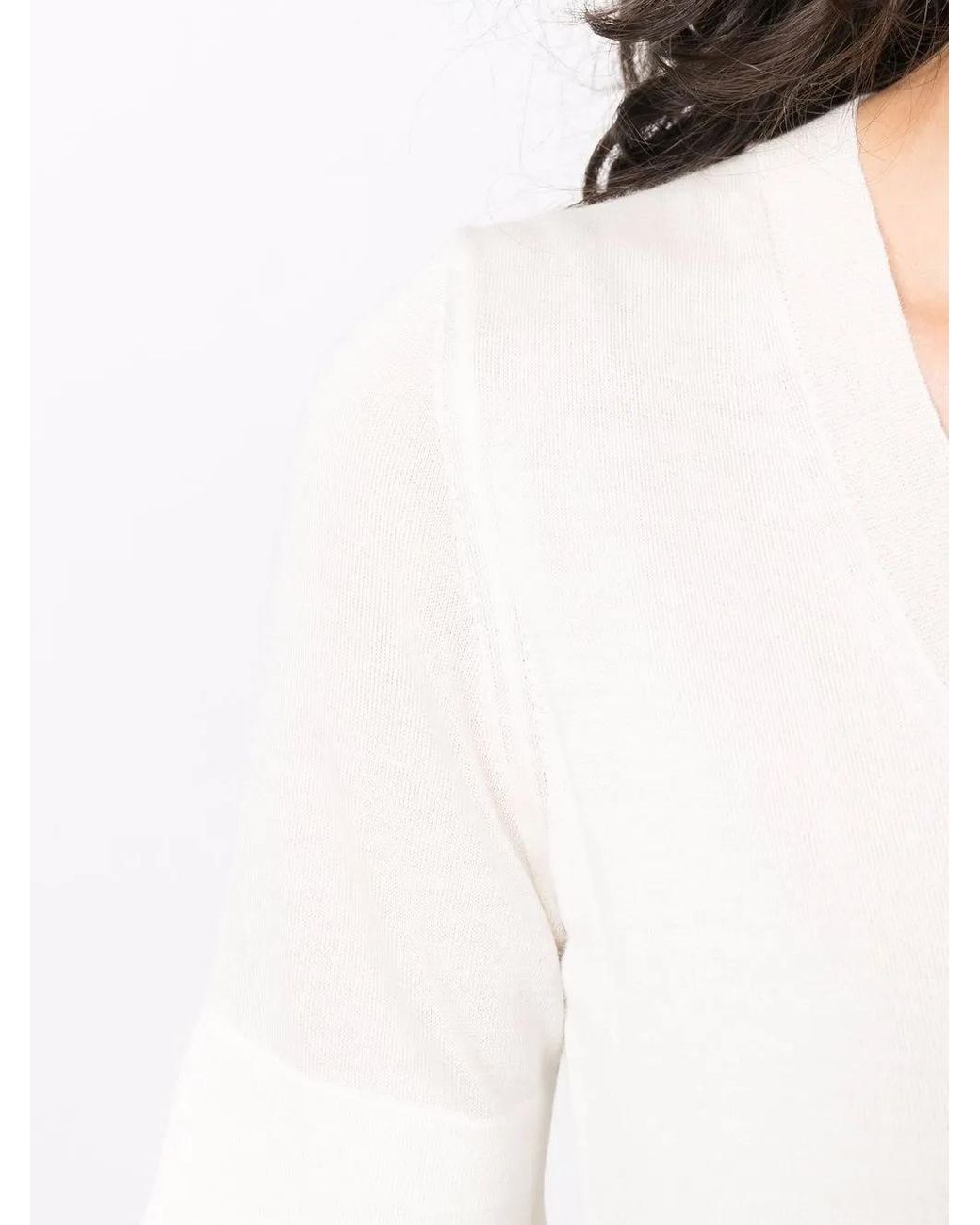 Liska White Round-Neck Knitted Top