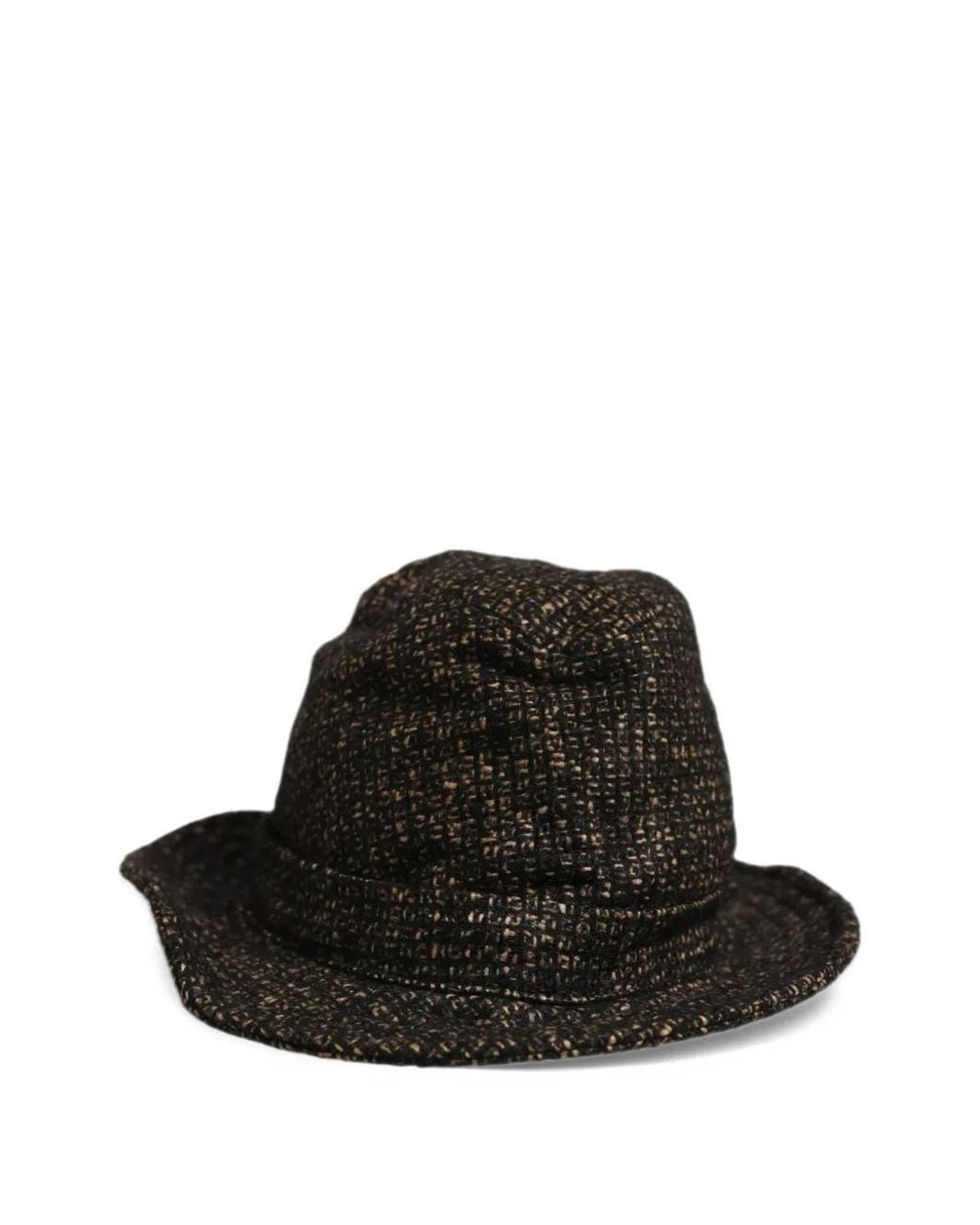 Dolce & Gabbana Black Tweed Fedora Hat