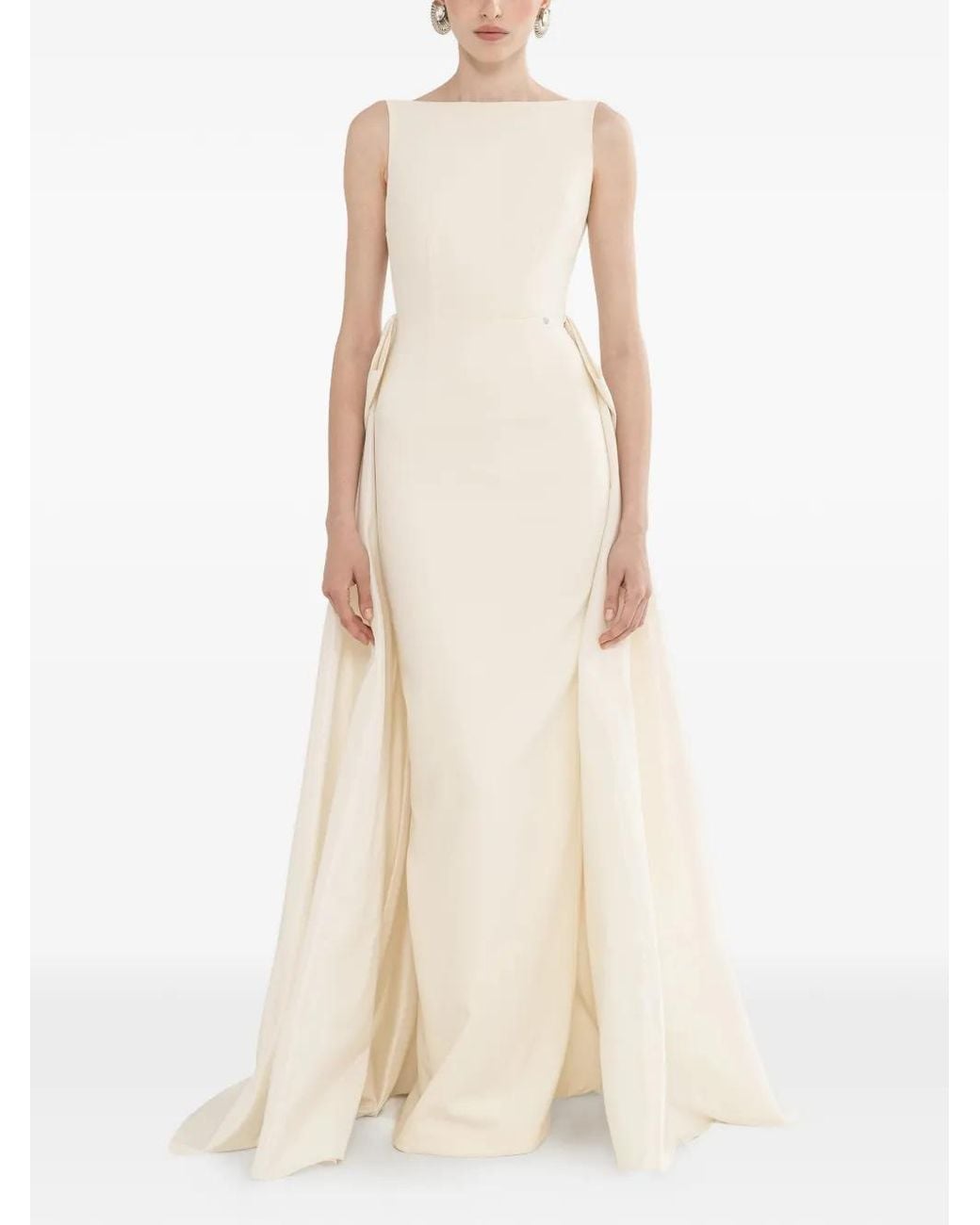 Nissa Natural Backless Maxi Dress