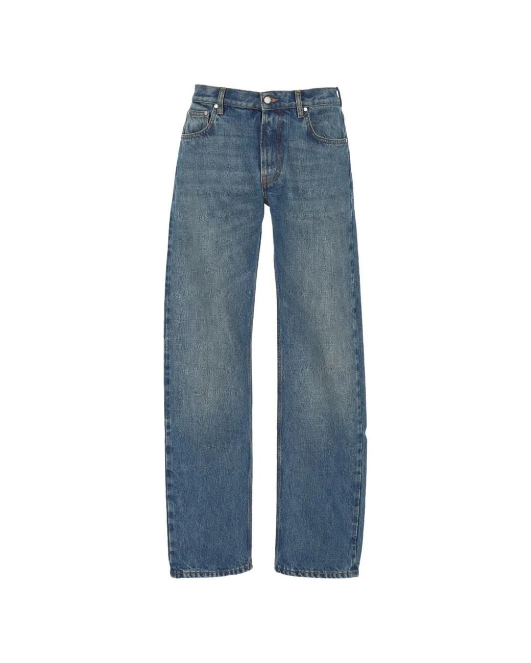 Umit Benan Blue Faded Straight-Leg Jeans