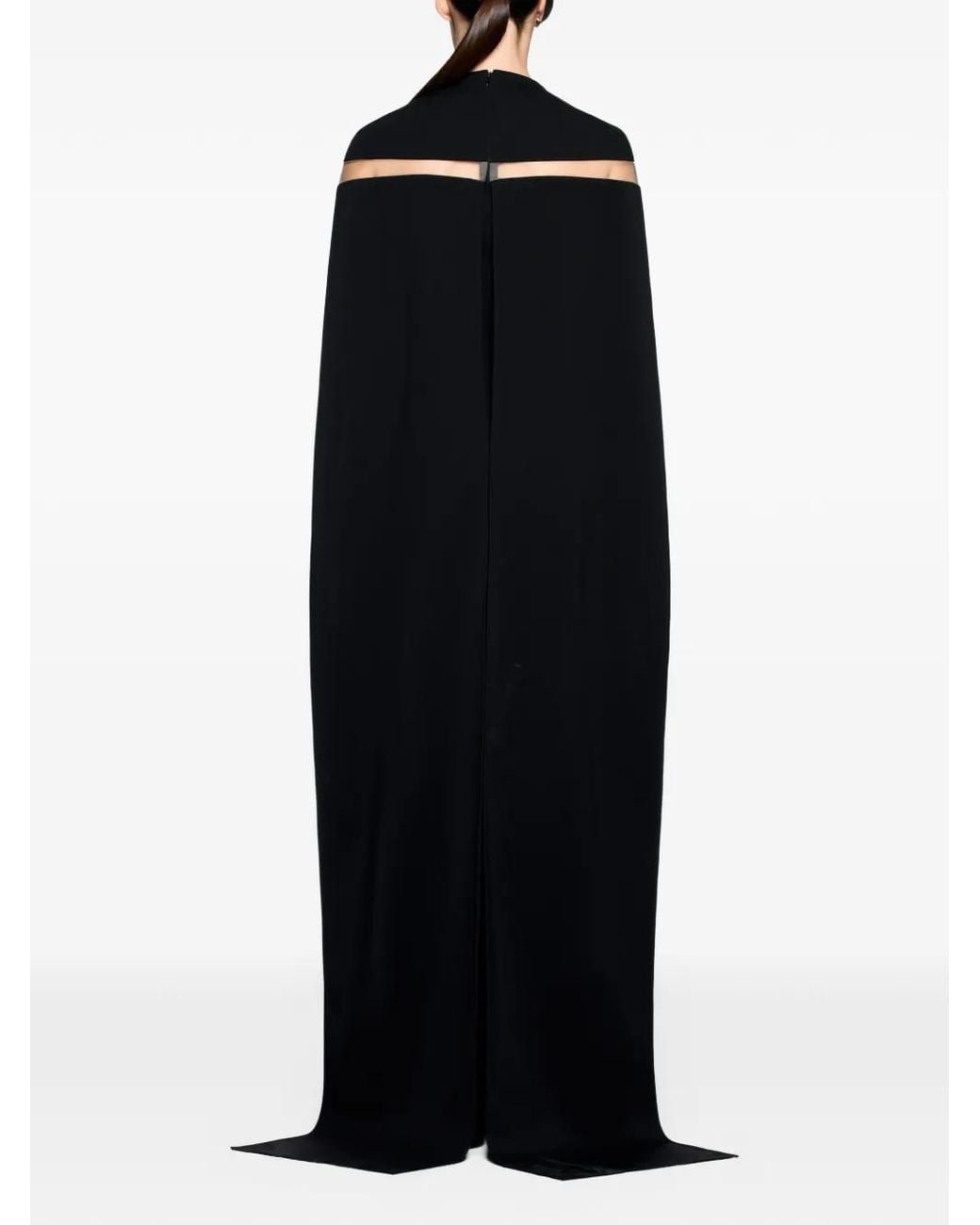 Chats by C.Dam Black Nehru Long-Sleeved Maxi Dress