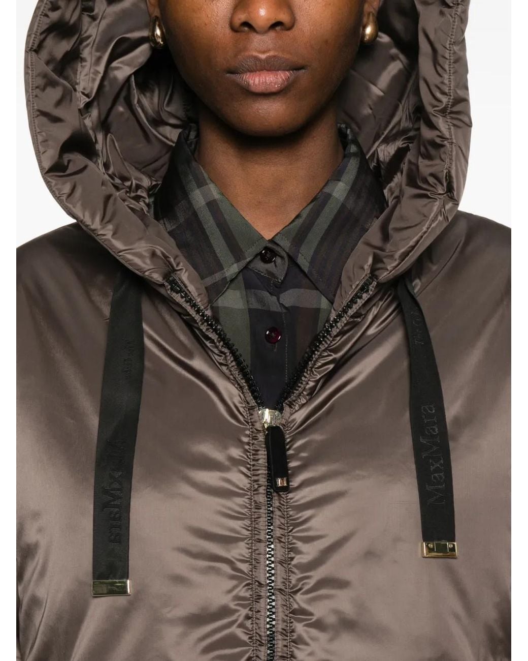 Max Mara Brown Mtcdaria Hooded Zip Jacket