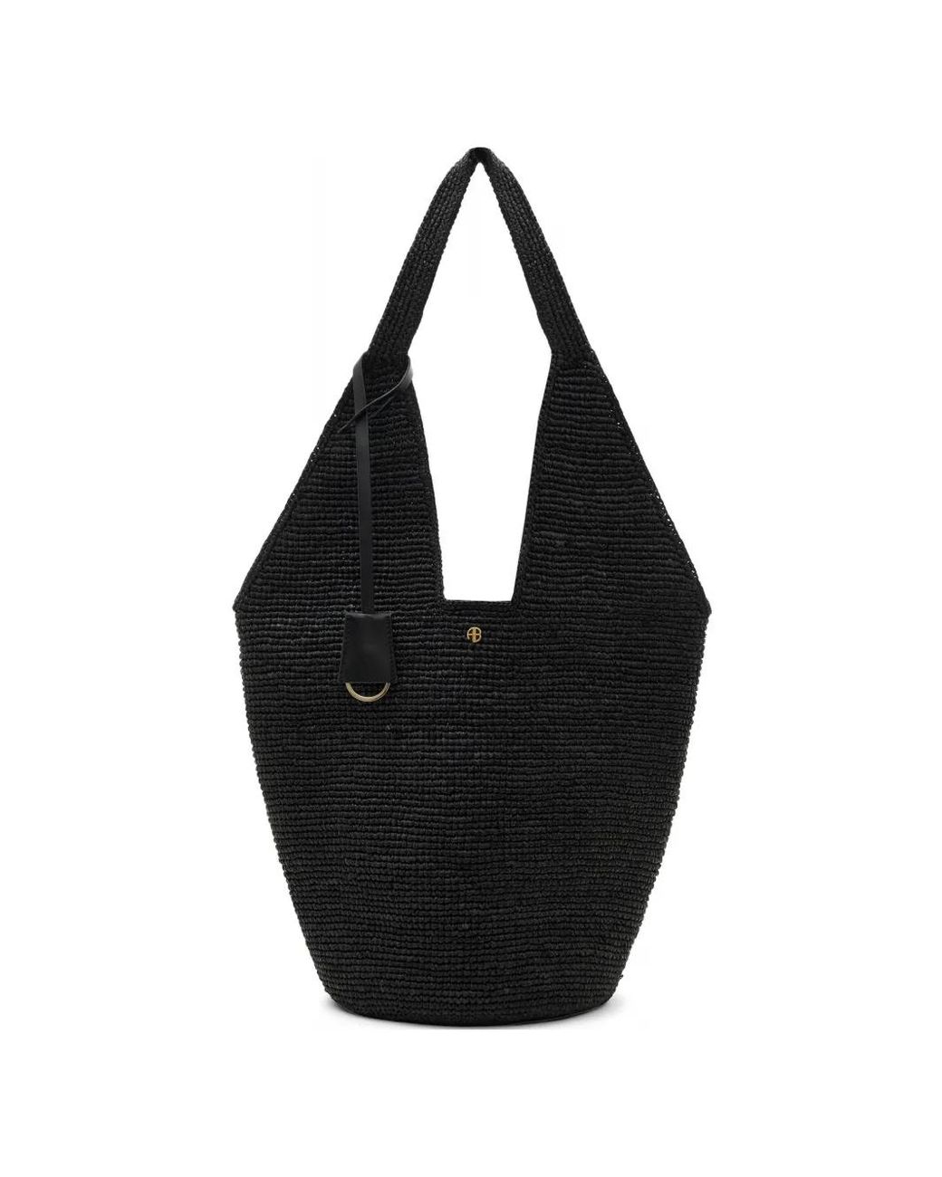Anine Bing Black Leah Bag Plain Raffia