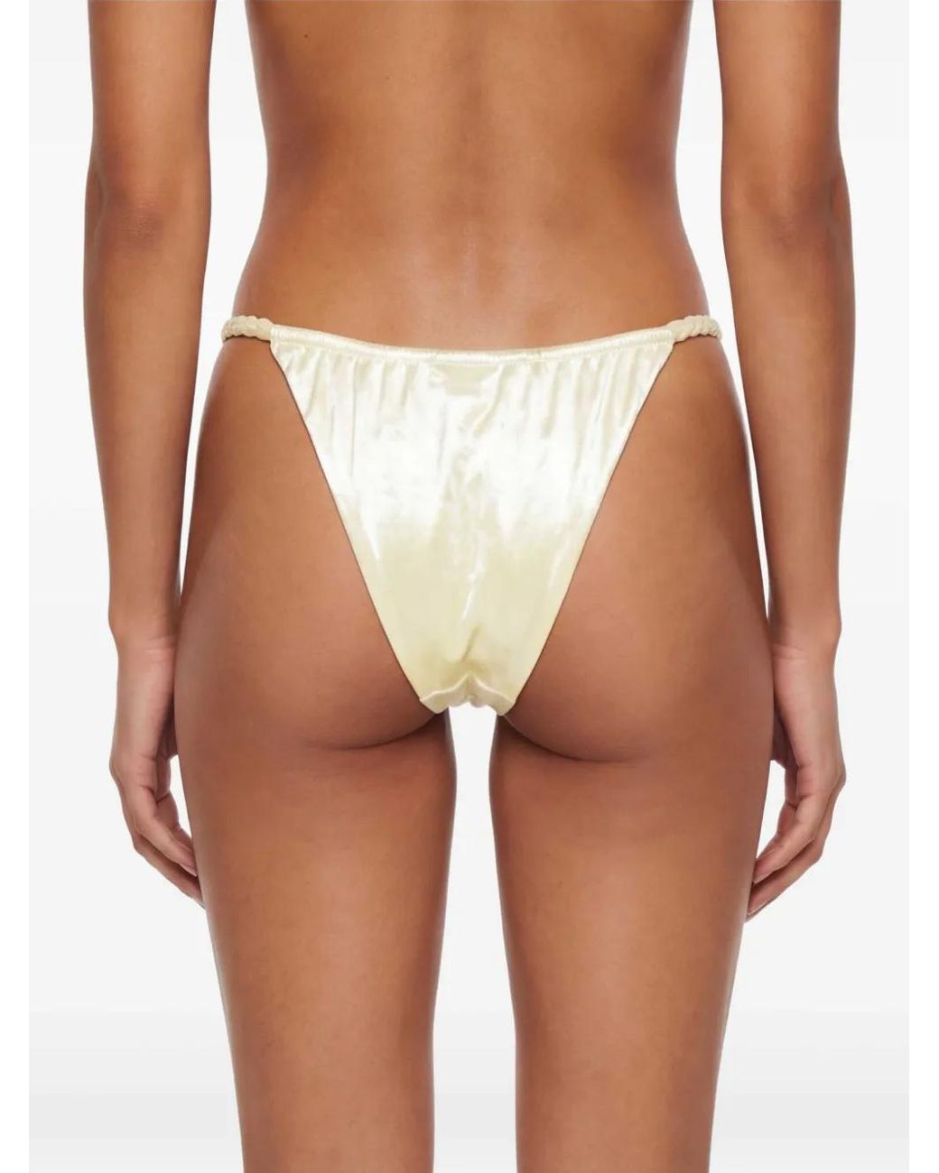 Isa Boulder White Twist Strap Bikini Bottom