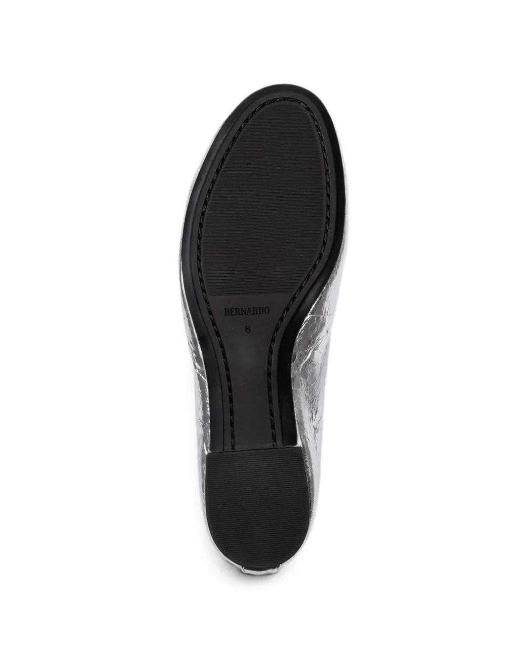 Bernardo White Crinkled-Finish Bow-Detail Ballet Flats