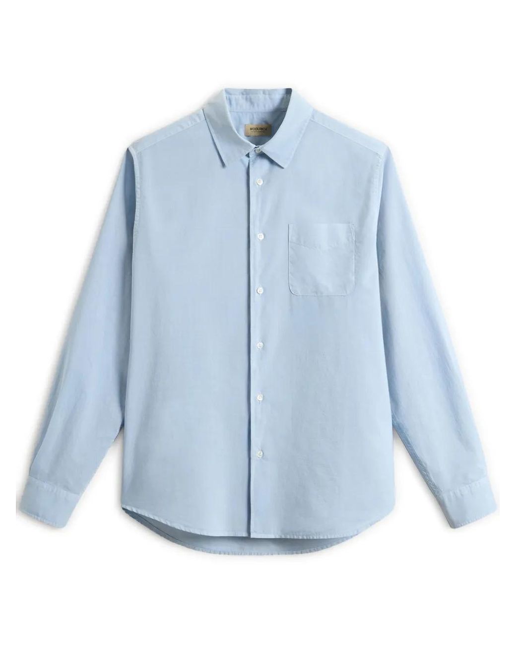 Woolrich Blue Poplin Shirt for men