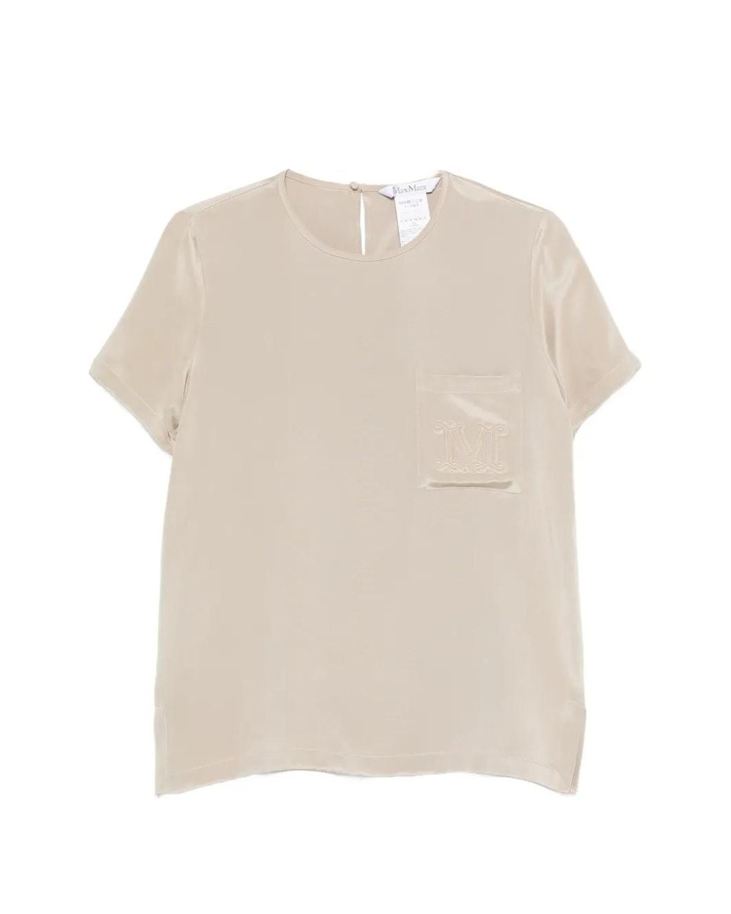 Max Mara White Monogram-Embroidered T-Shirt