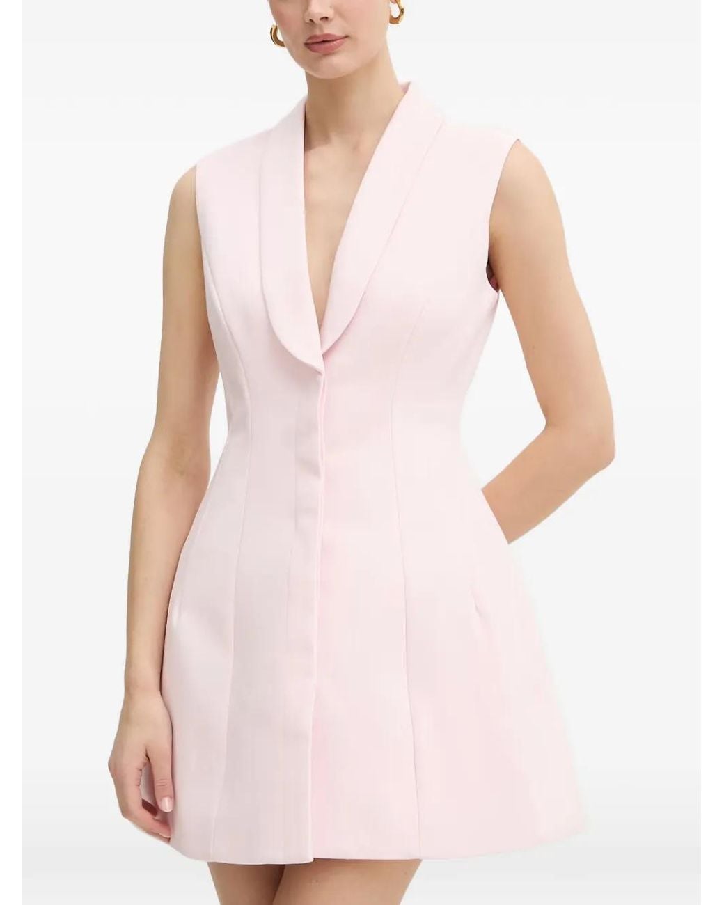 Bardot Pink Destene Shawl-Lapel Mini Dress