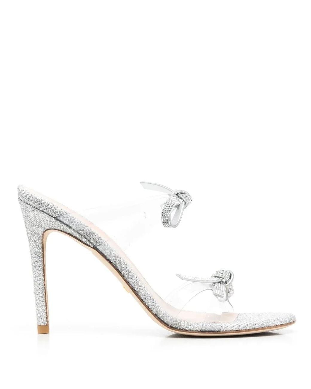 Stuart Weitzman White Embellished-Bow Detail 115Mm Sandals