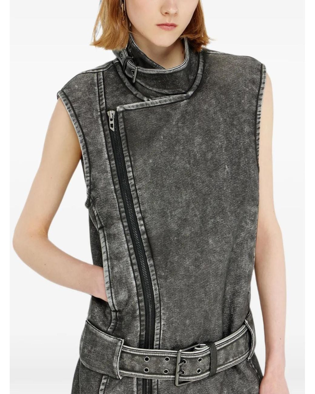 DIESEL Gray Belted Mini Dress