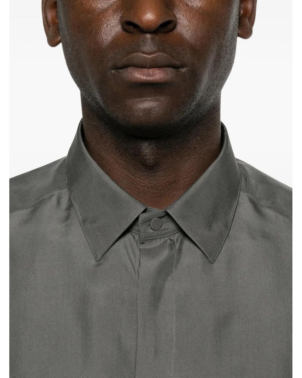 Tom Ford Gray Classic-Fit Silk Shirt for men