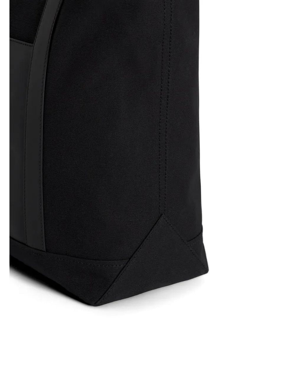 Maison Kitsuné Black Canvas And Leather Large Tote