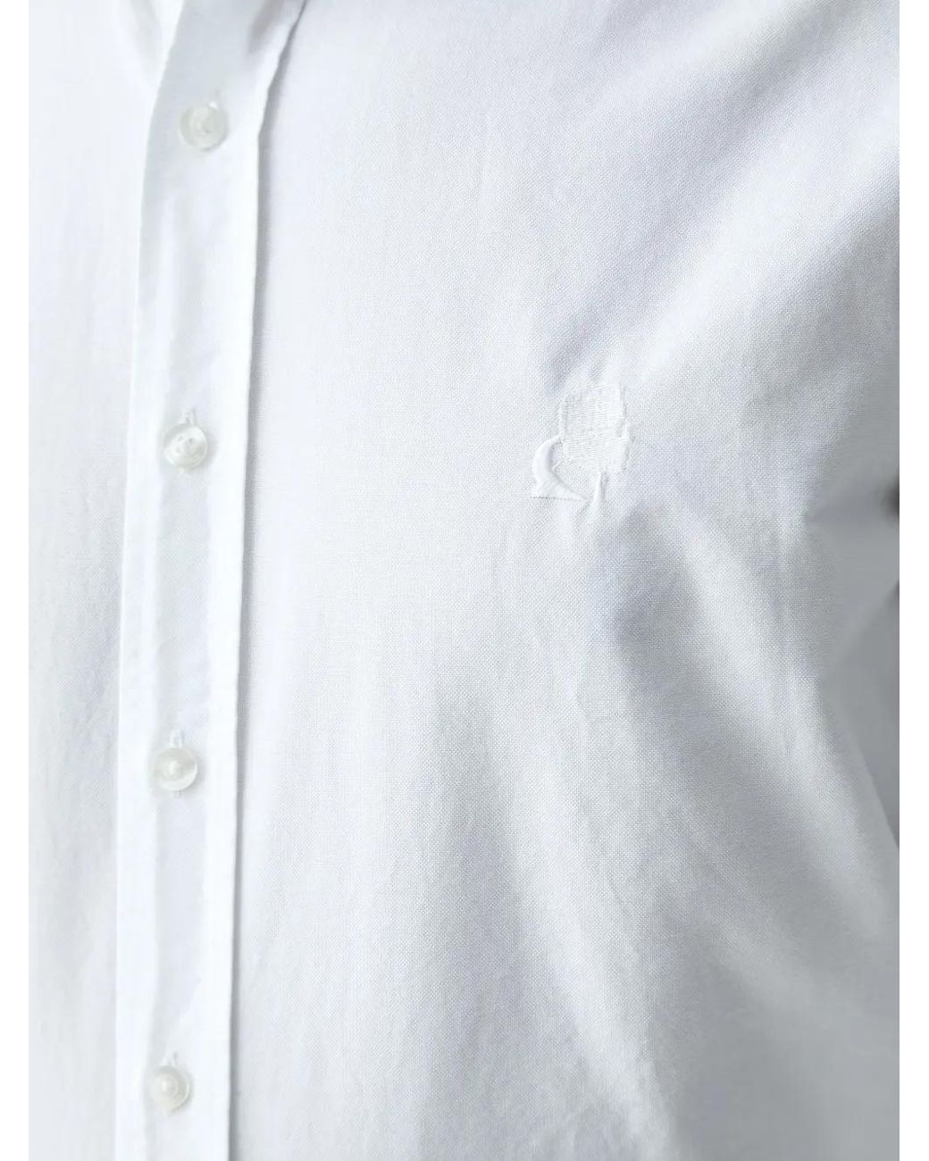 Karl Lagerfeld White Embroidered-Logo Shirt for men