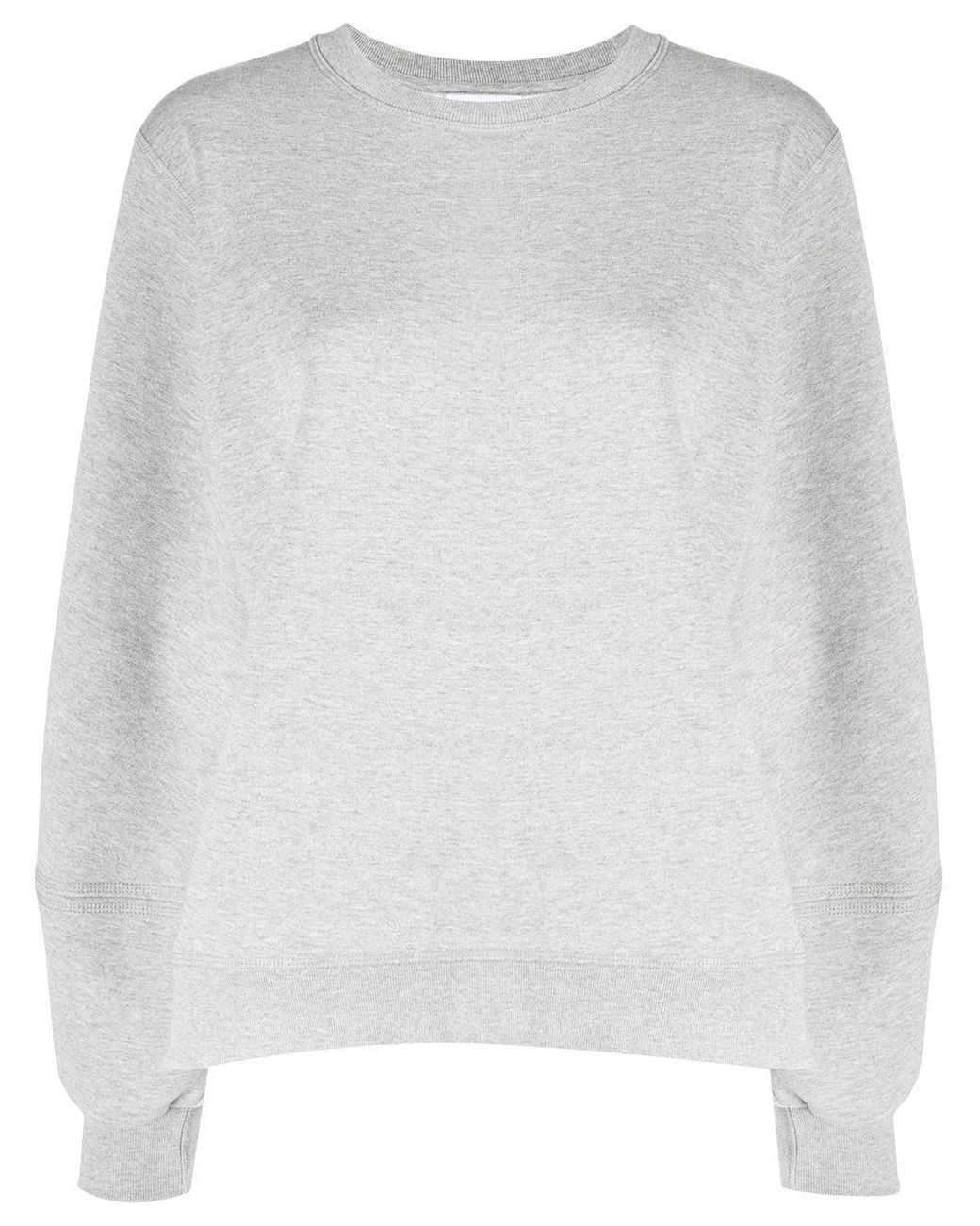 Ganni Cotton Isola Puff-sleeve Sweatshirt in Grey (Gray) | Lyst