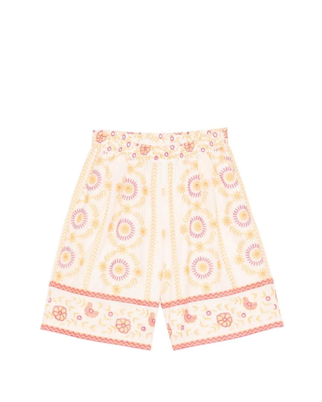Twinset Natural Short À Fleurs Brodées