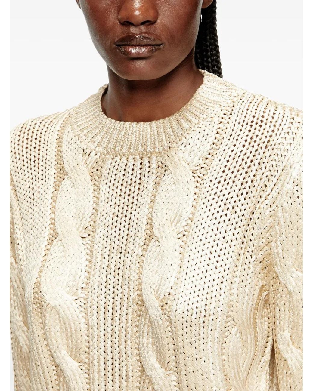 DIESEL White "Miccha" Round Neck Sweater