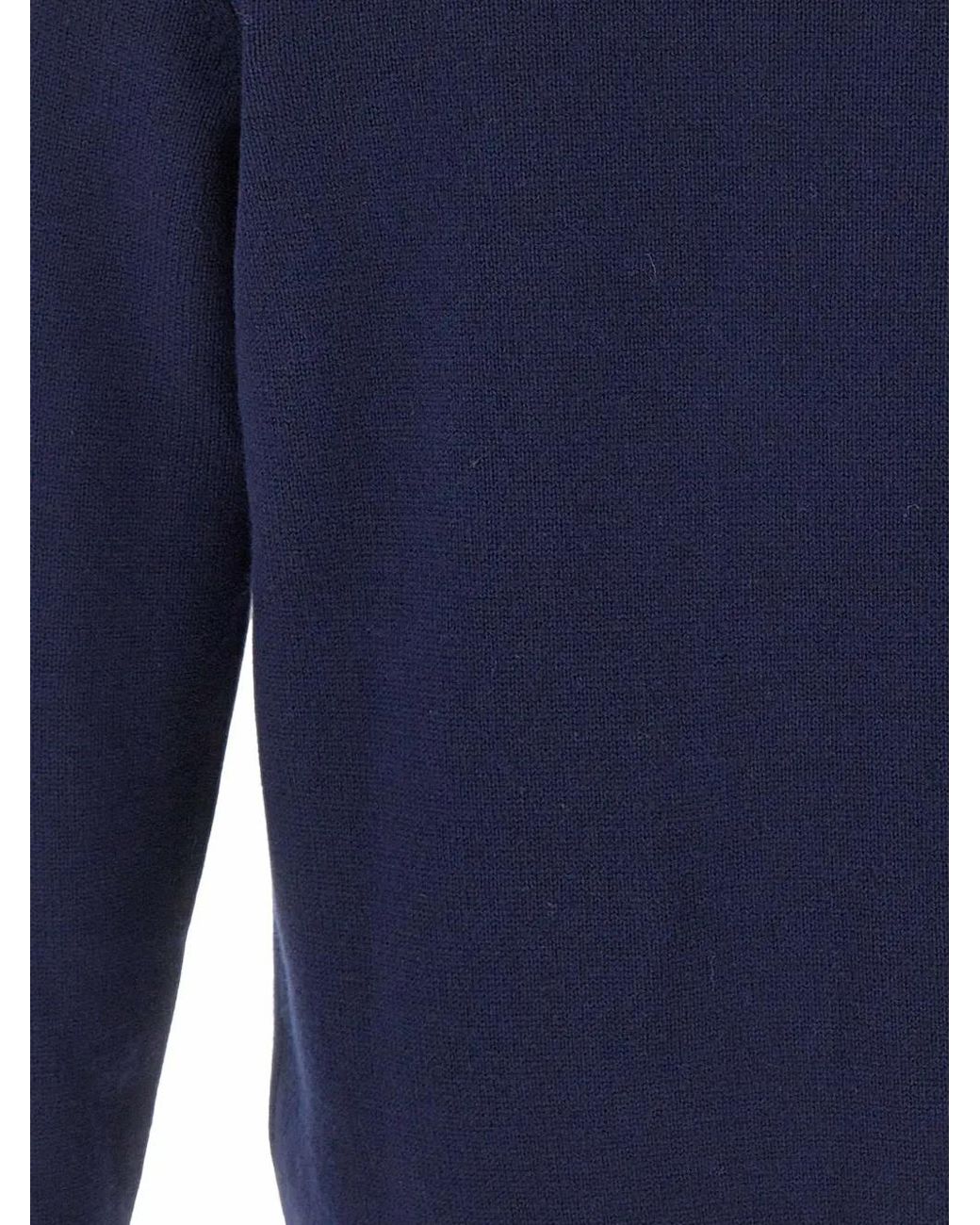 Eleventy Blue Ribbed-Trim Button-Up Cardigan for men