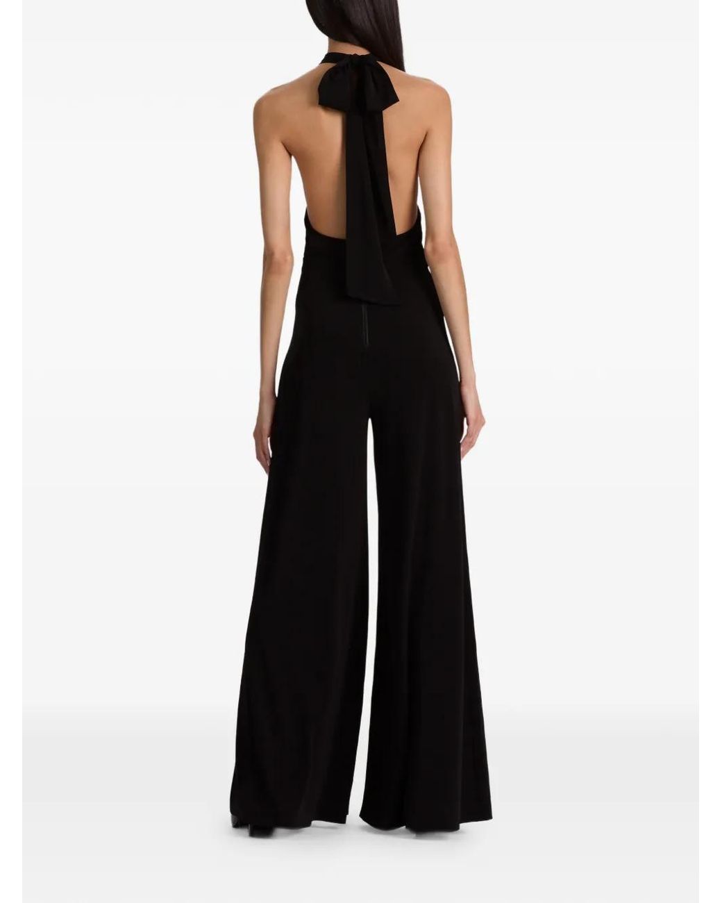 Alice + Olivia Black Evelina Halter Jumpsuit