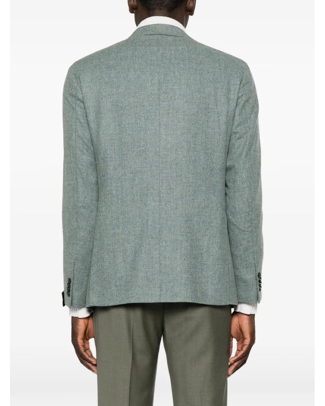 Caruso Blue Aida Single-Breasted Blazer for men