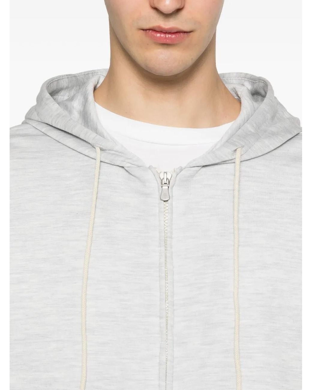 Eleventy White Zip-Fastening Hoodie for men