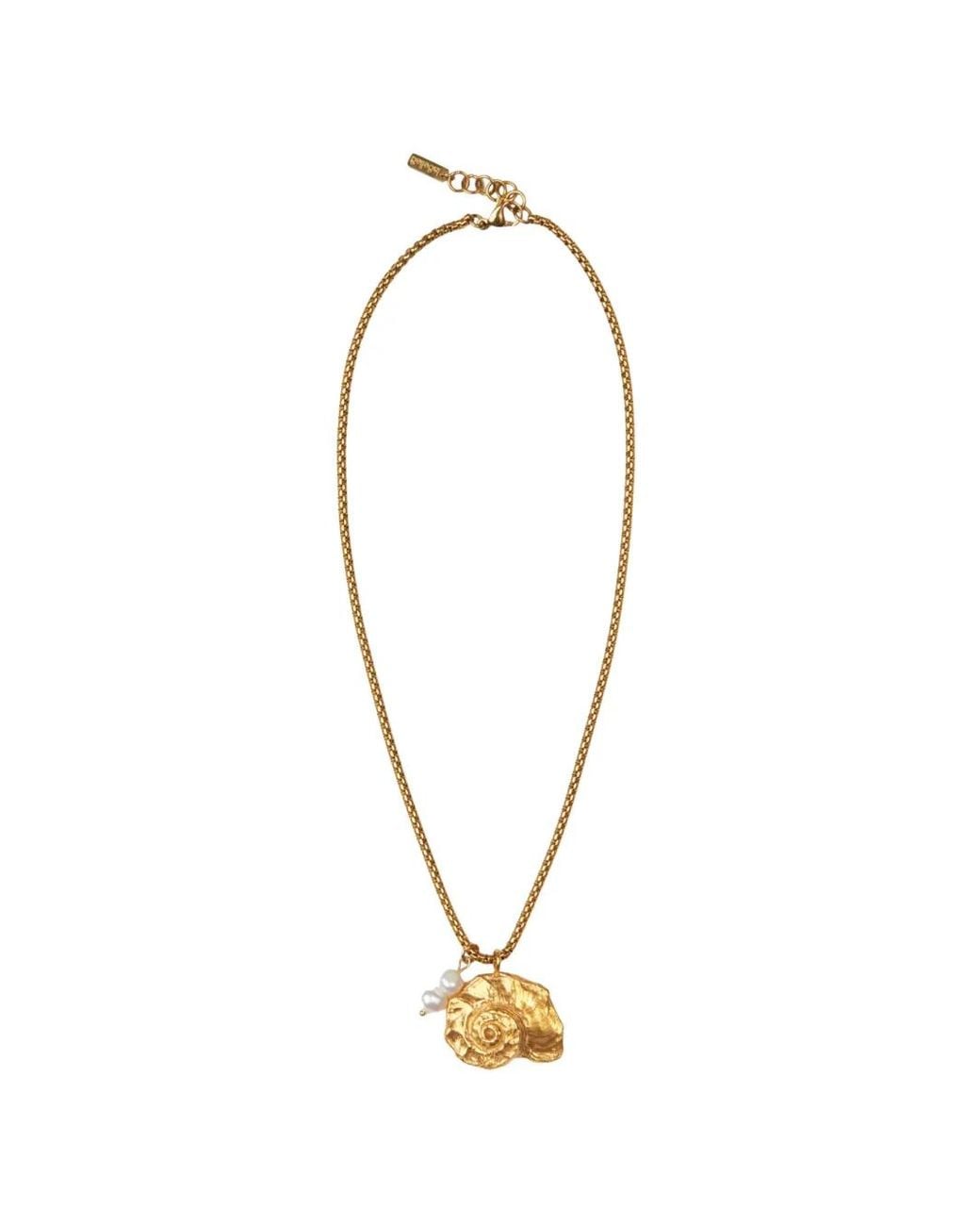 Labelled Jewellery Metallic Marea Chain Pearl-Pendant Necklace