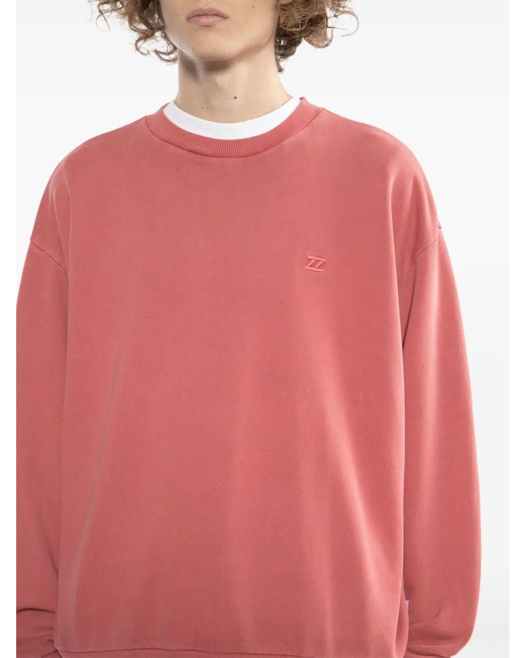 Izzue Pink Logo-Embroidered Sweatshirt for men