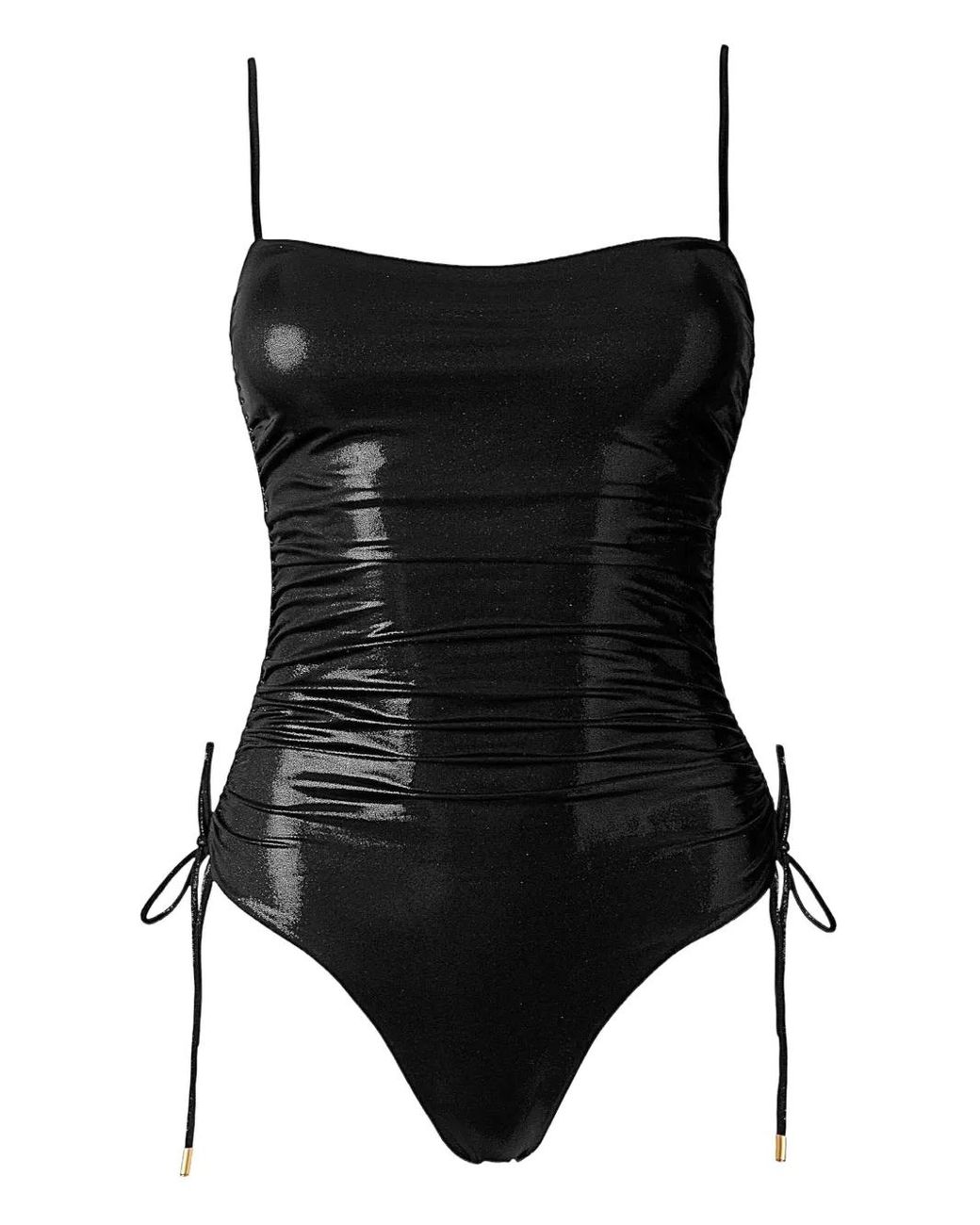SOFIA ERHAN Badpak Met Metallic-Effect En Strik in het Black