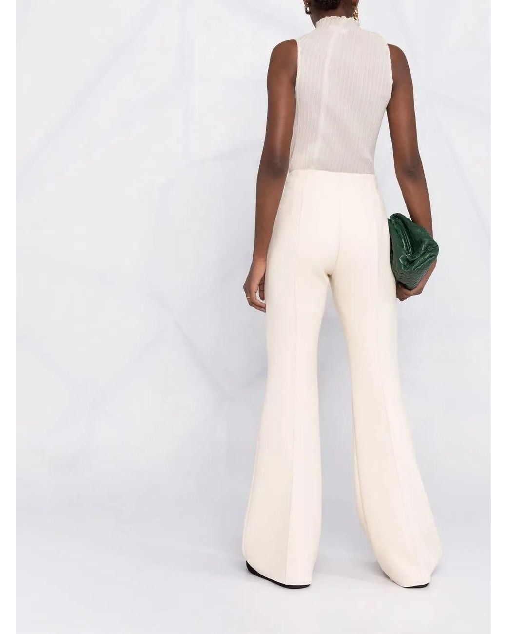 Ferragamo Natural High-Waist Flared Trousers