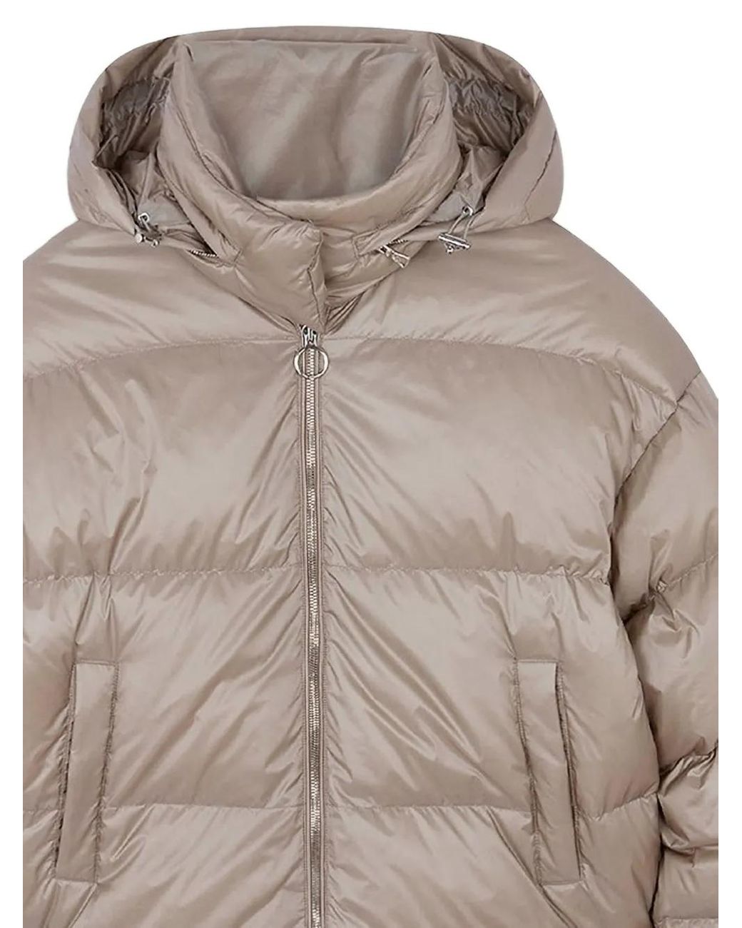 Paul & Shark Gray Shiny Hooded Down Jacket