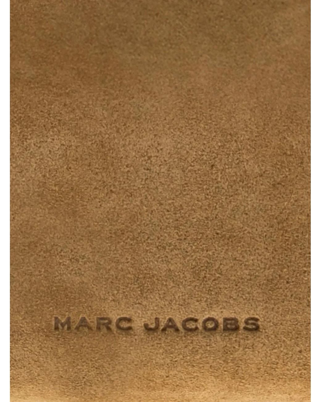 Marc Jacobs White Logo-Debossed Suede Shoulder Bag