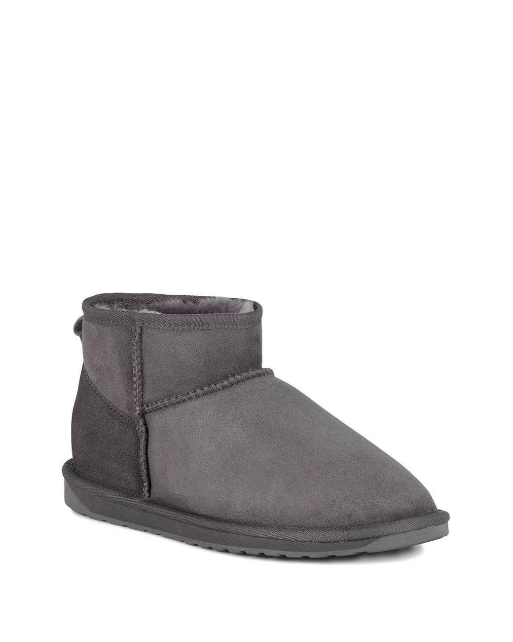EMU Gray Suede Ankle Boots