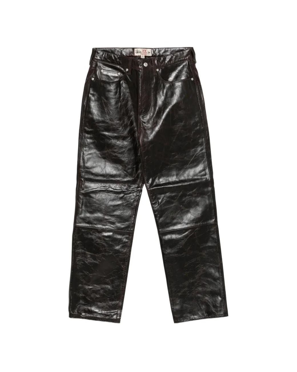 Stussy Black Pantalon En Cuir for men