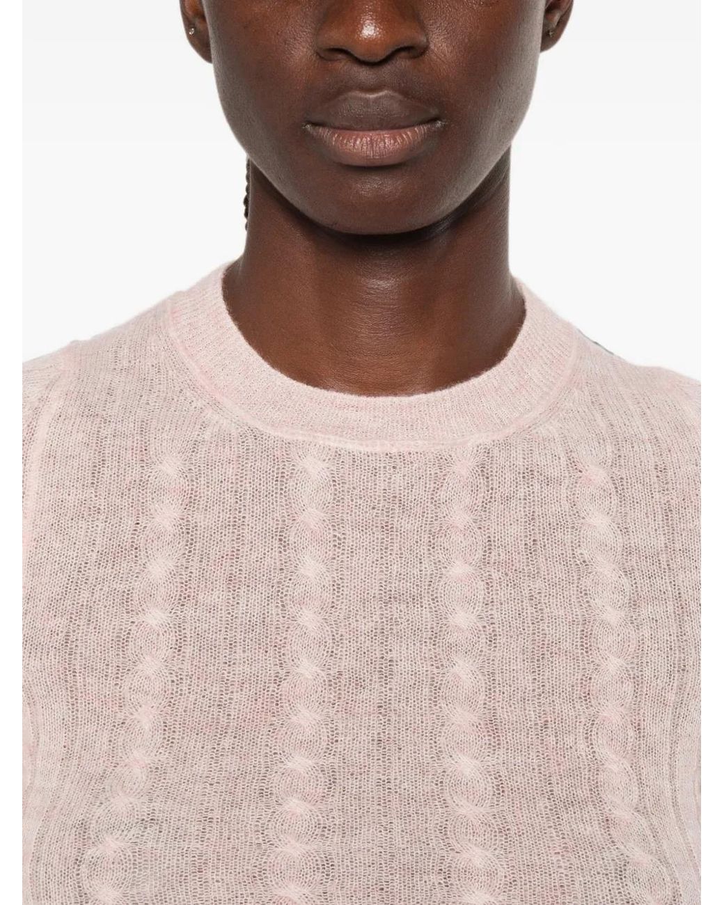 Haikure Pink Cable-Knit Sweater