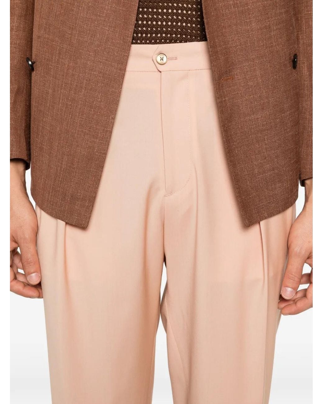 Briglia 1949 White Portobellos Pleated Trousers for men