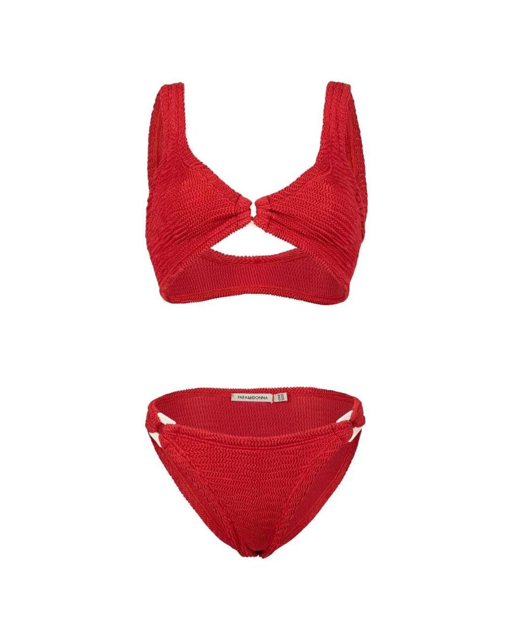 Paramidonna Red Dolly Crinkle-Effect Bikini