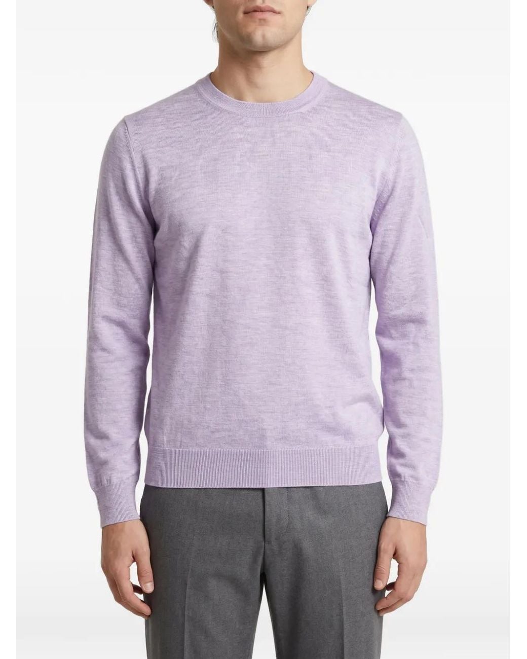 Brunello Cucinelli Purple Crew-Neck Sweater for men