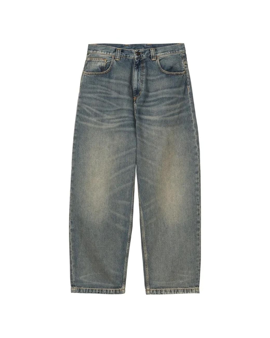 Carhartt Gray Brandon Faded-Effect Whiskered Jeans for men