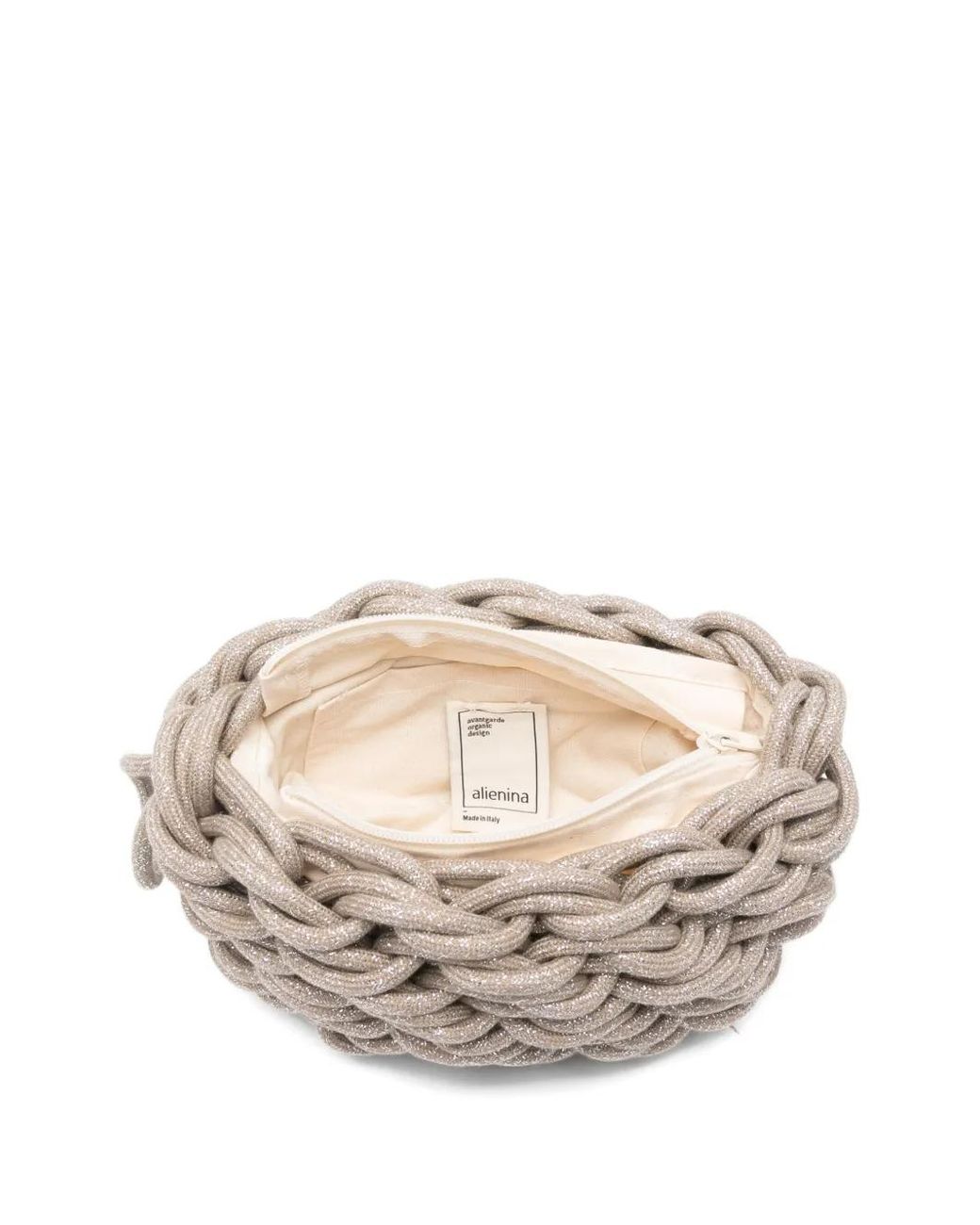 Alienina Gray Lina Woven Clutch Bag