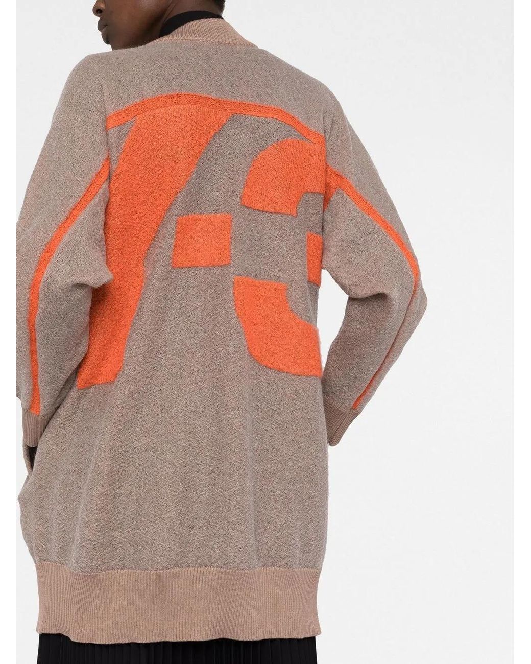 Y-3 Brown Logo-Jacquard Cardigan